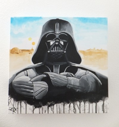 40x40 cm van Darth Vader en Tatooine op de achtergrond